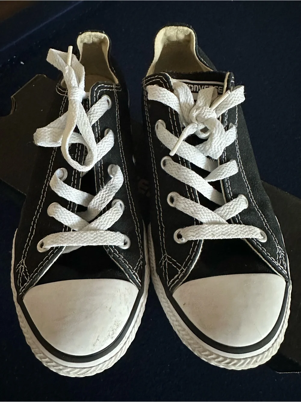 Kids Low-Top Canvas Sneakers in Black and White